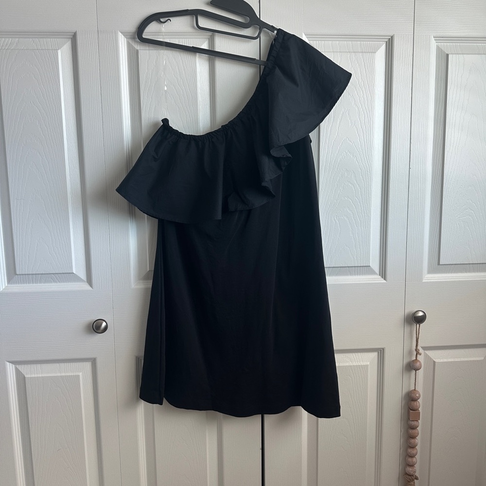 a new day Black One-Shoulder Ruffle Dress